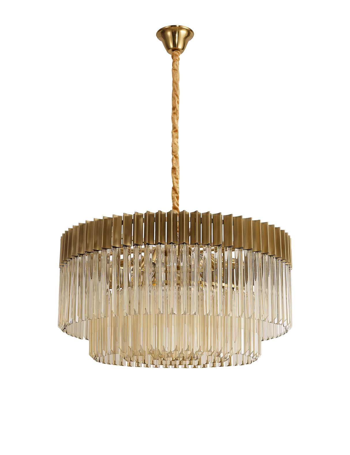 ADH5798 Adhil 12 Light Ceiling Pendant Brass/Cognac