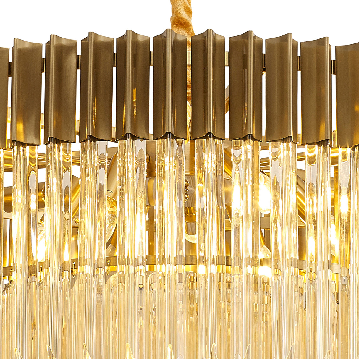 ADH5798 Adhil 12 Light Ceiling Pendant Brass/Cognac