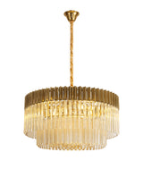 ADH5798 Adhil 12 Light Ceiling Pendant Brass/Cognac