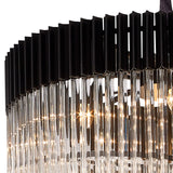 ADH5998 Adhil Round 31 Light 7 Tier 93kg Ceiling Pendant Matt Black/Clear