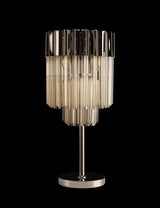 ADH6009 Adhil 3 Light Table Lamp Polished Nickel/Cognac