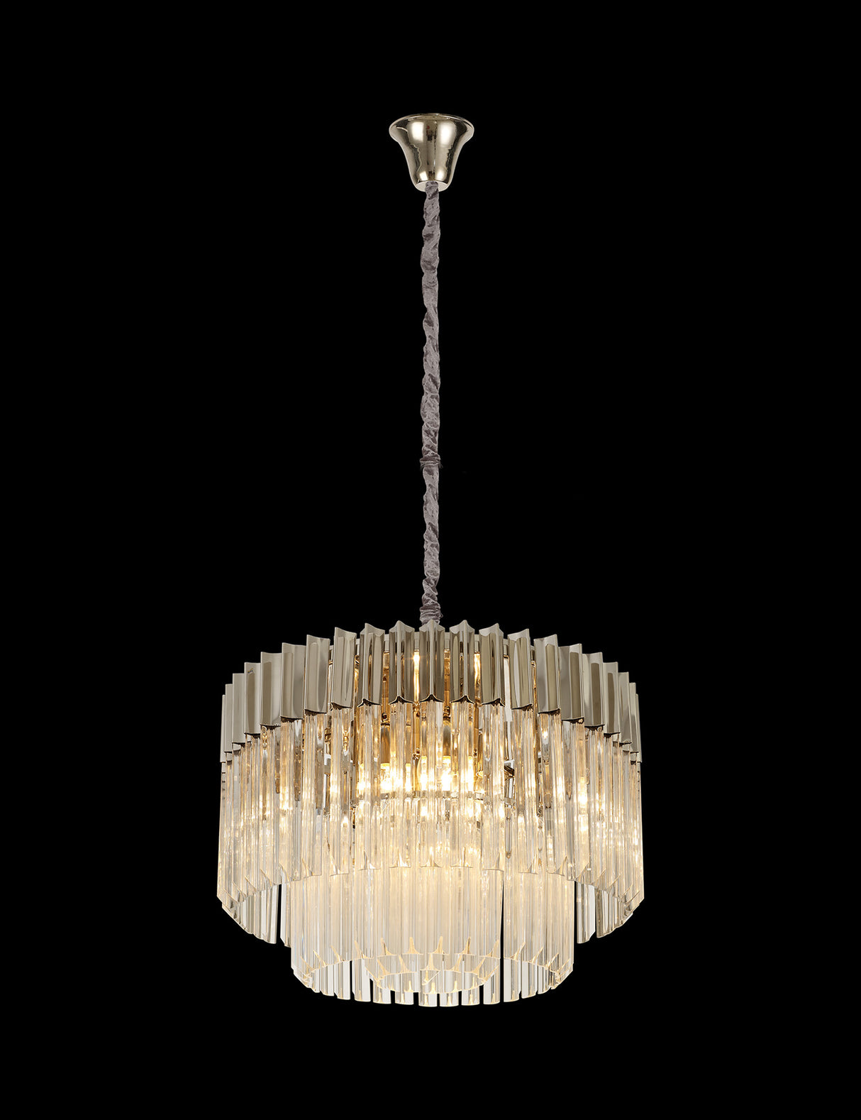 ADH6328 Adhil Round 8 Light Ceiling Pendant Polished Nickel/Clear