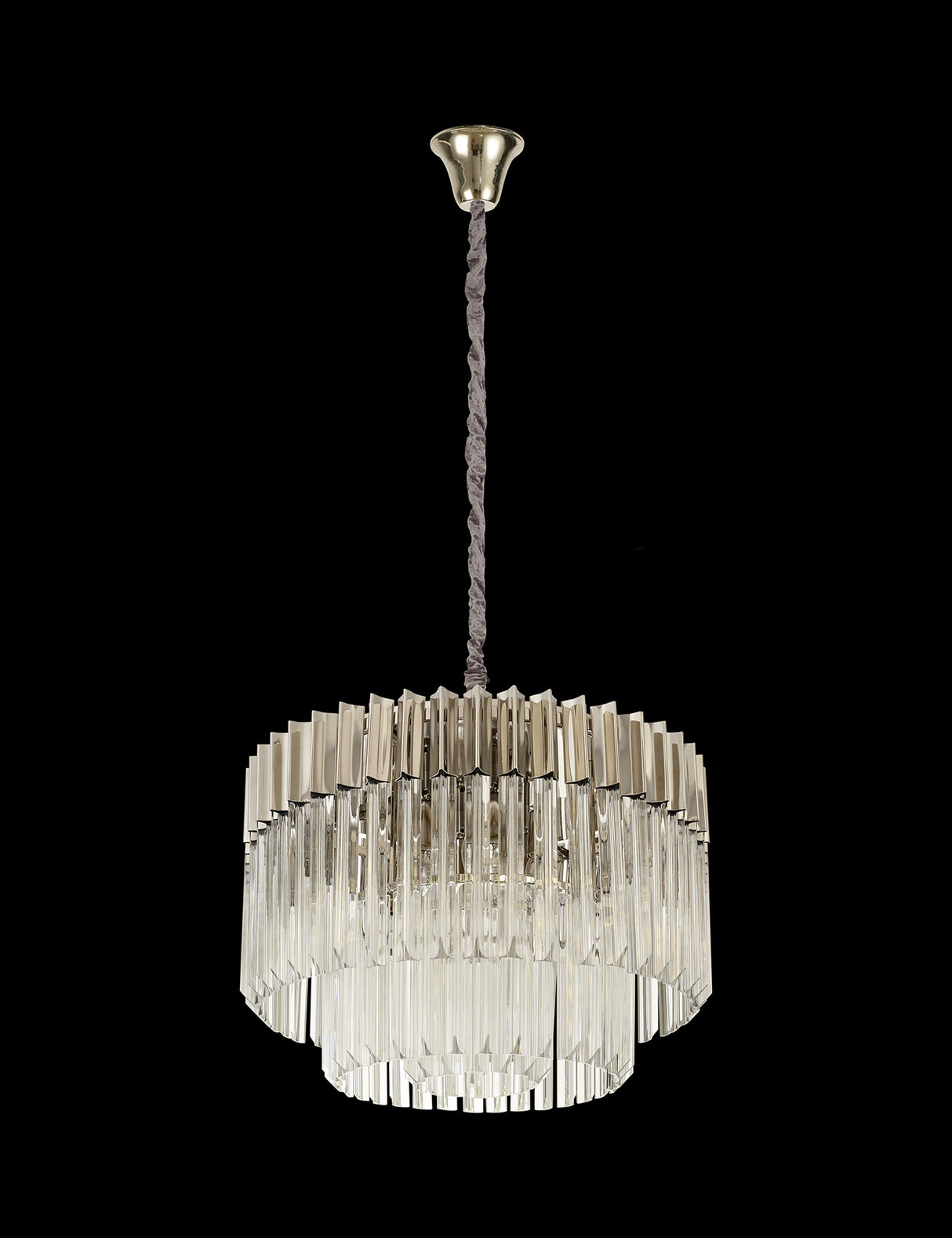 ADH6328 Adhil Round 8 Light Ceiling Pendant Polished Nickel/Clear