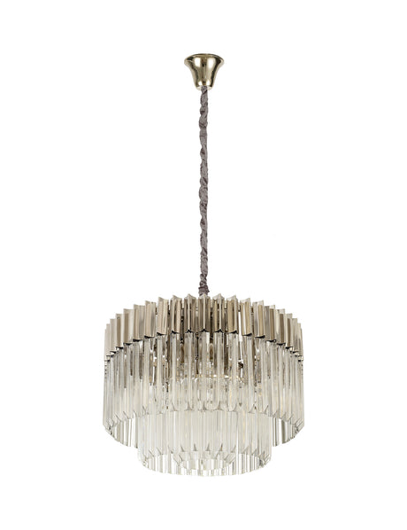 ADH6328 Adhil Round 8 Light Ceiling Pendant Polished Nickel/Clear