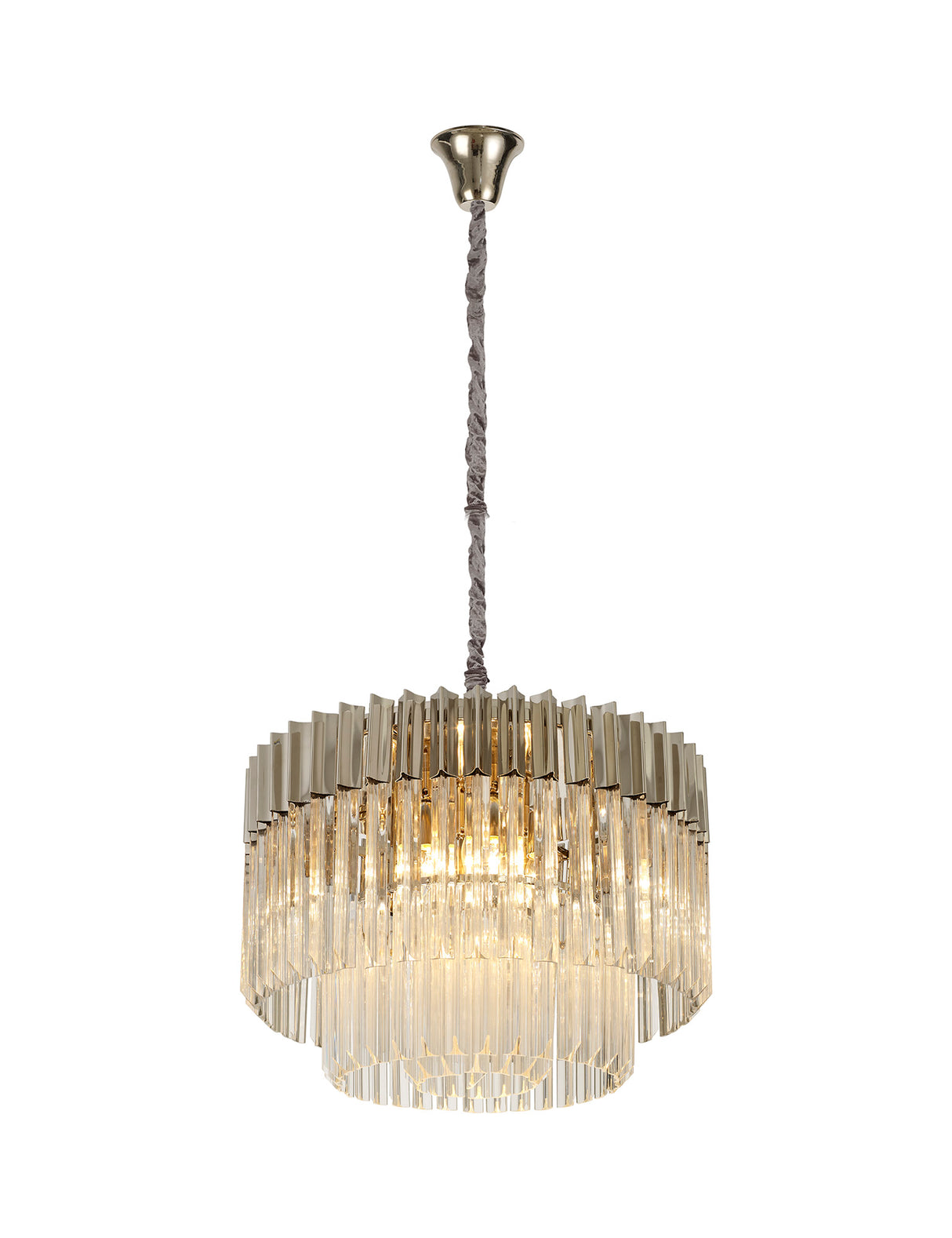 ADH6328 Adhil Round 8 Light Ceiling Pendant Polished Nickel/Clear