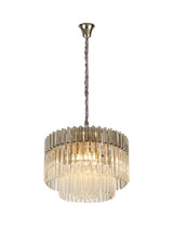 ADH6328 Adhil Round 8 Light Ceiling Pendant Polished Nickel/Clear