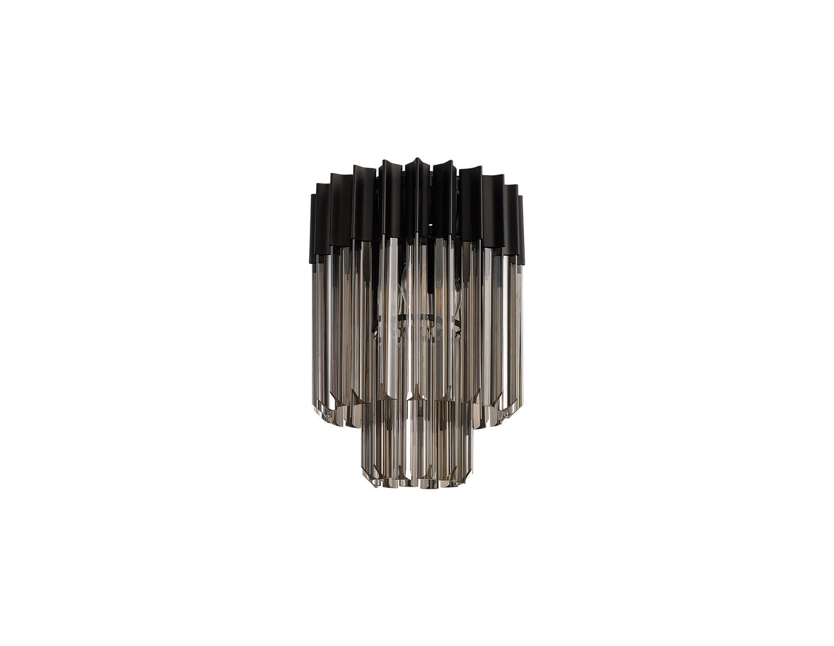 ADH6398 Adhil Round 3 Light Ceiling Light Matt Black/Smoked