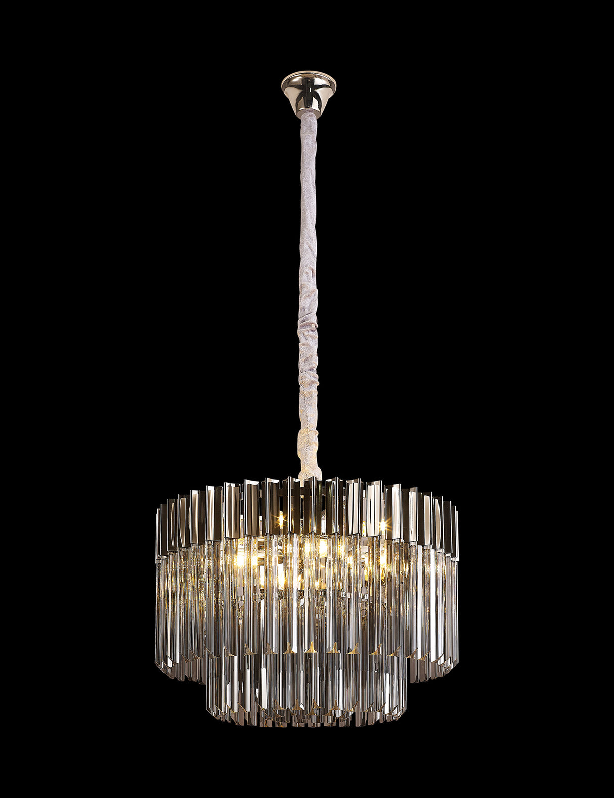 ADH6448 Adhil Round 8 Light Ceiling Pendant Polished Nickel/Smoked