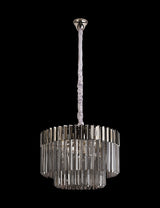 ADH6448 Adhil Round 8 Light Ceiling Pendant Polished Nickel/Smoked