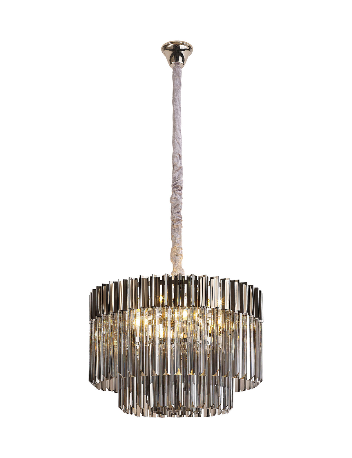 ADH6448 Adhil Round 8 Light Ceiling Pendant Polished Nickel/Smoked