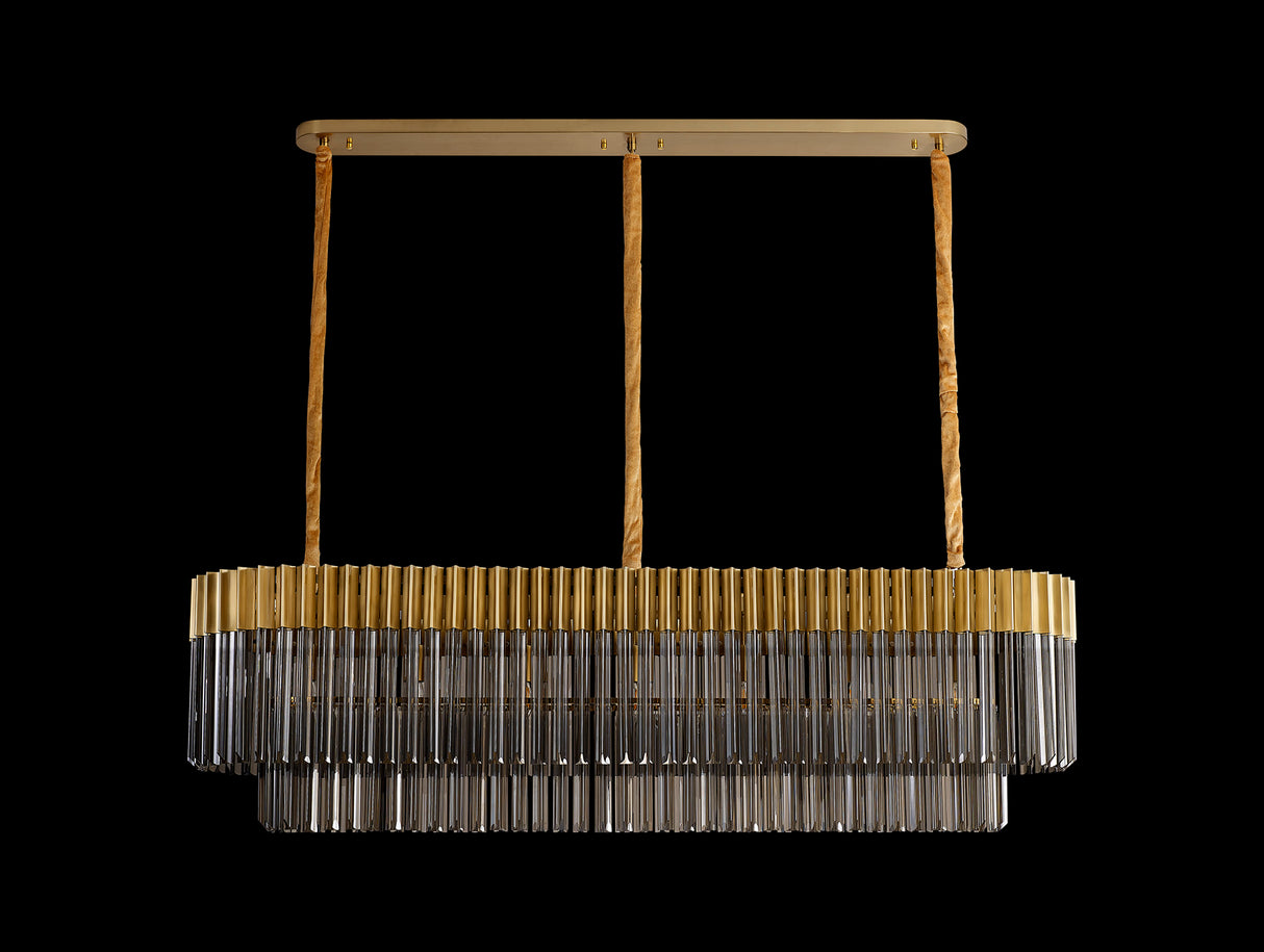 ADH6598 Adhil 7 Light Ceiling Pendant Brass/Smoked