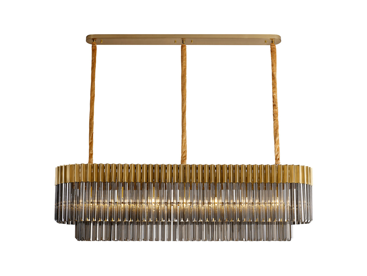 ADH6598 Adhil 7 Light Ceiling Pendant Brass/Smoked