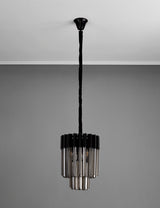 ADH6698 Adhil Round 4 Light Ceiling Pendant Matt Black/Smoked