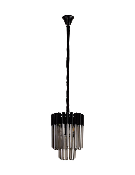 ADH6698 Adhil Round 4 Light Ceiling Pendant Matt Black/Smoked