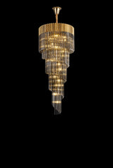 ADH6898 Adhil Round 23 Light 5 Tier 57kg Ceiling Pendant Brass/Smoked