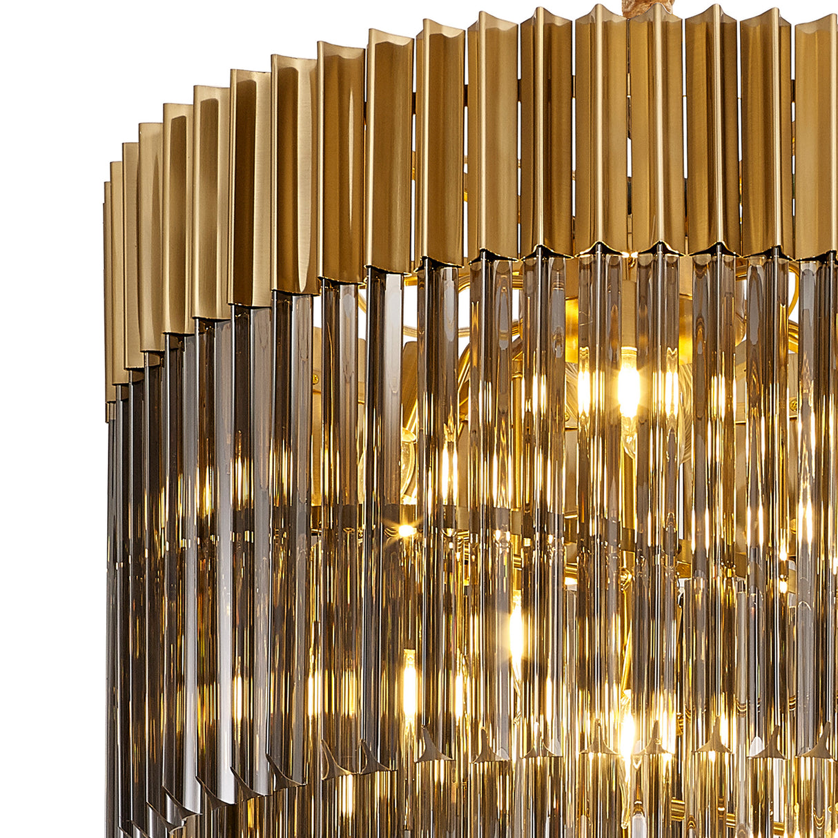 ADH6898 Adhil Round 23 Light 5 Tier 57kg Ceiling Pendant Brass/Smoked