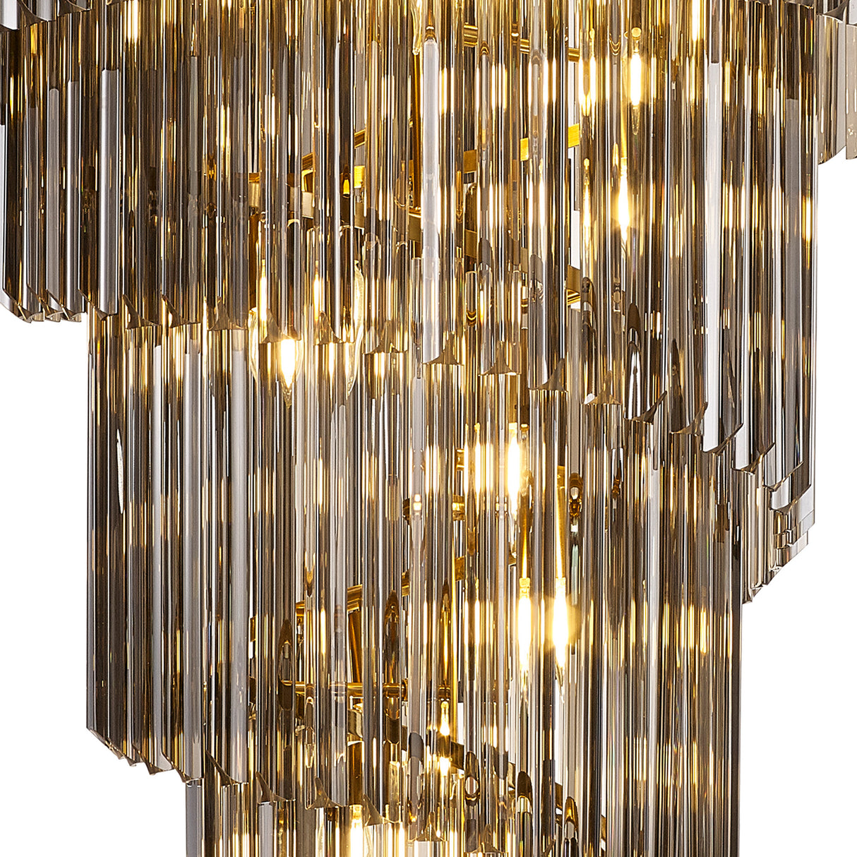 ADH6898 Adhil Round 23 Light 5 Tier 57kg Ceiling Pendant Brass/Smoked