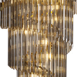 ADH6898 Adhil Round 23 Light 5 Tier 57kg Ceiling Pendant Brass/Smoked