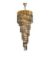 ADH6898 Adhil Round 23 Light 5 Tier 57kg Ceiling Pendant Brass/Smoked