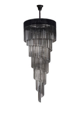 ADH6998 Adhil Round 31 Light 7 Tier 93kg Ceiling Pendant Matt Black/Smoked