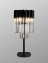 ADH7009 Adhil 3 Light Table Lamp Matt Black/Clear