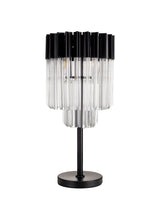 ADH7009 Adhil 3 Light Table Lamp Matt Black/Clear