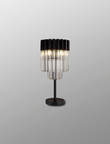 ADH7009 Adhil 3 Light Table Lamp Matt Black/Clear