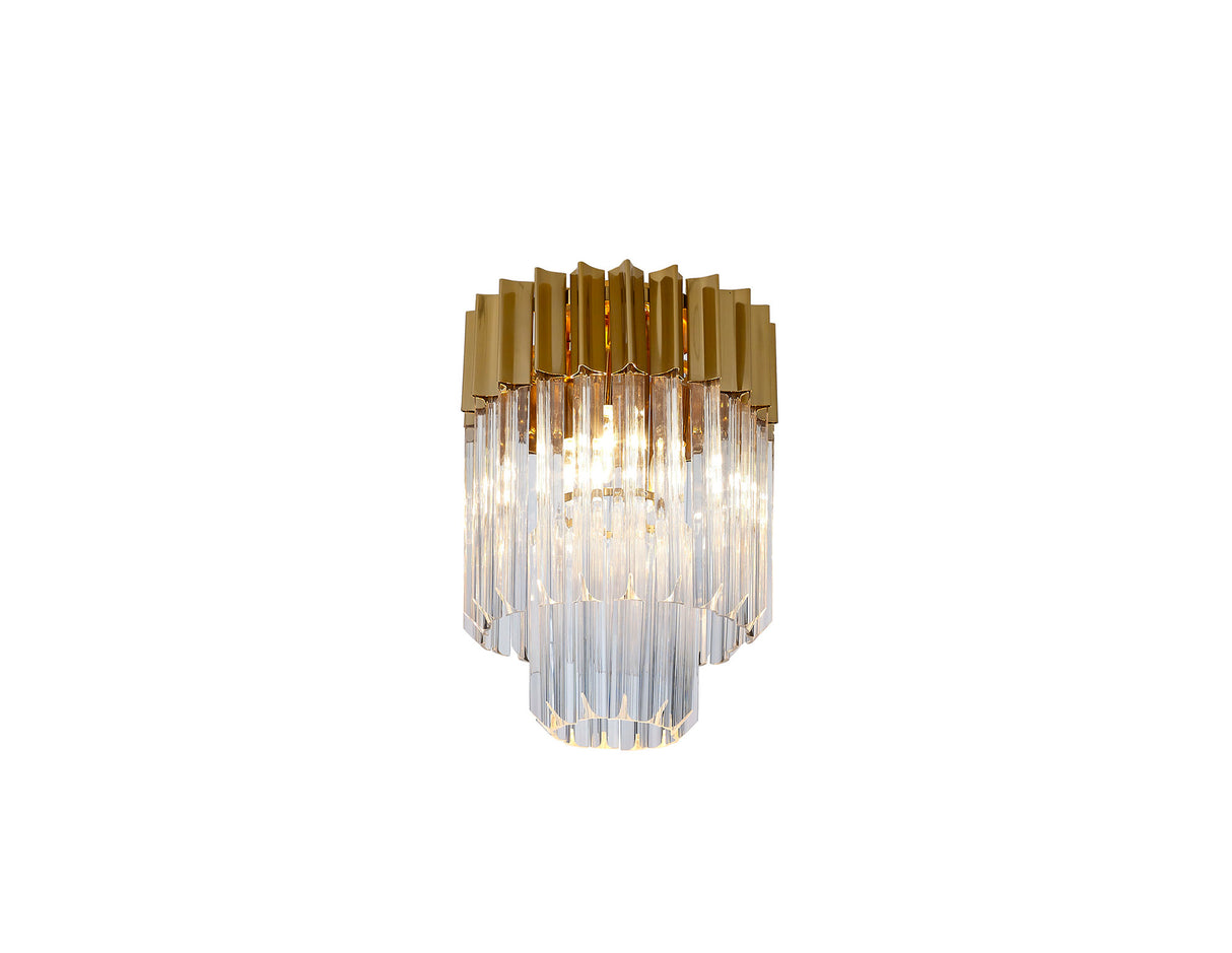 ADH7228 Adhil Round 3 Light Ceiling Light Brass/Clear