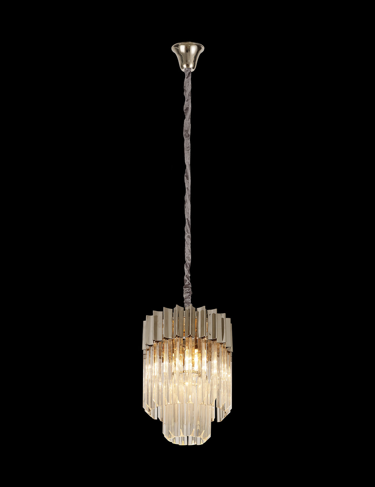 ADH7328 Adhil Round 4 Light Ceiling Pendant Polished Nickel/Clear