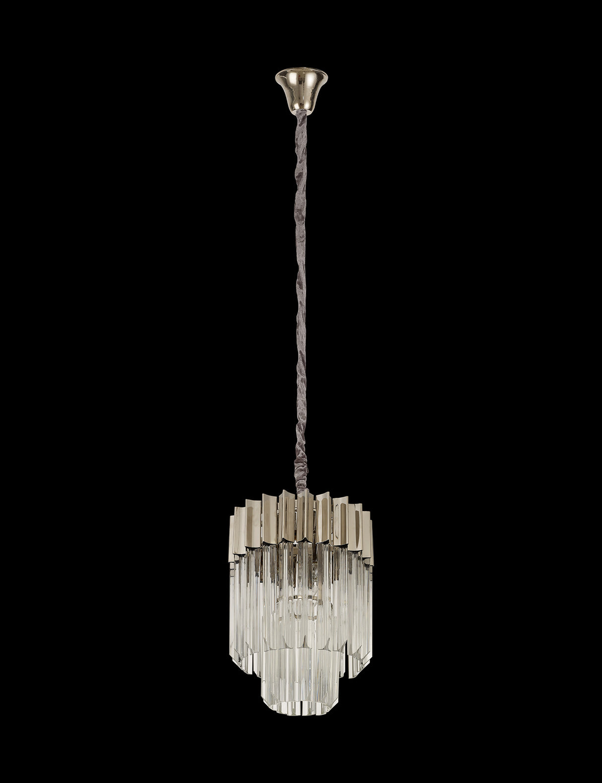 ADH7328 Adhil Round 4 Light Ceiling Pendant Polished Nickel/Clear