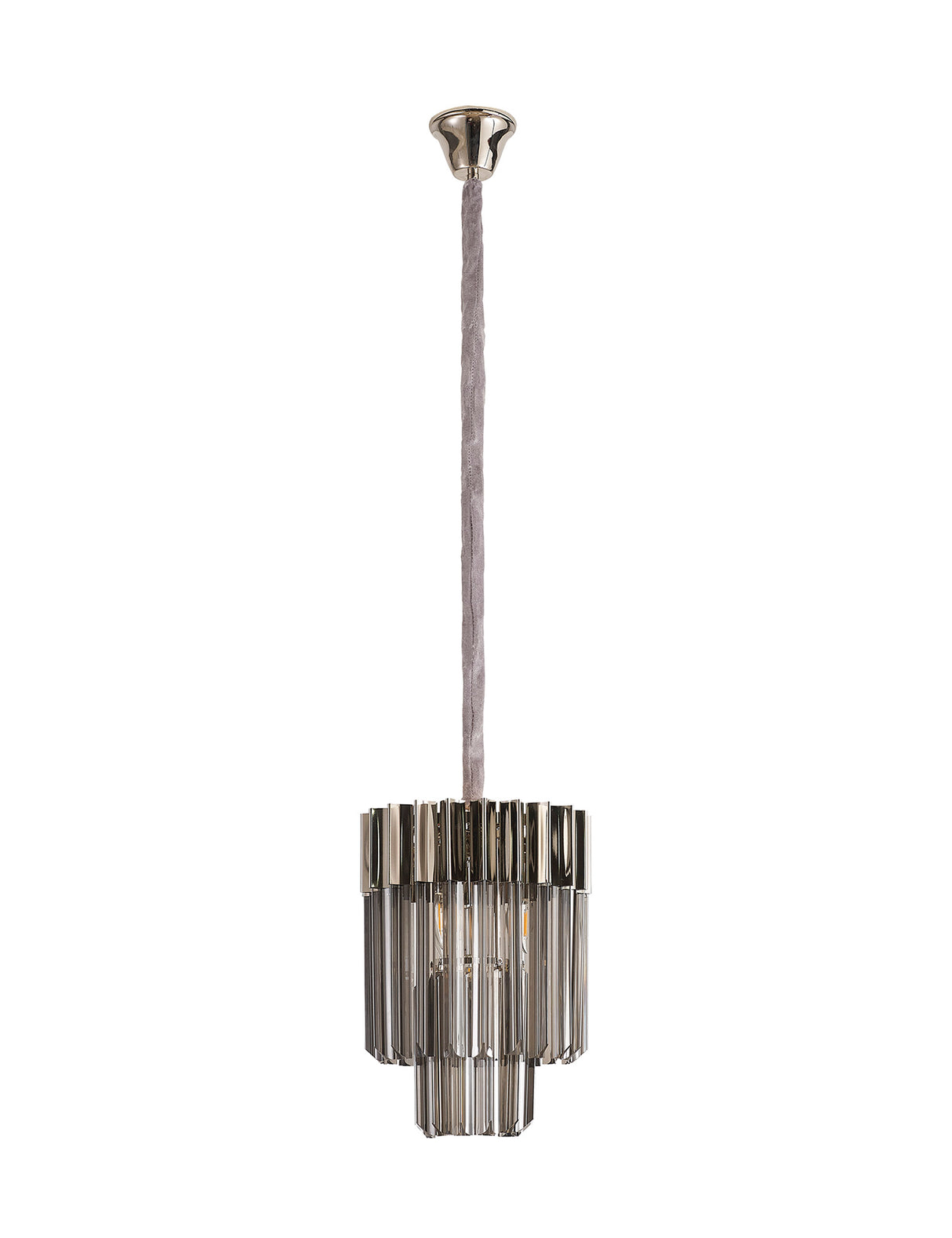 ADH7448 Adhil Round 4 Light Ceiling Pendant Polished Nickel/Smoked