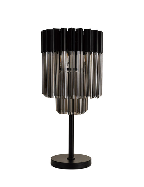 ADH8009 Adhil 3 Light Table Lamp Matt Black/Smoked