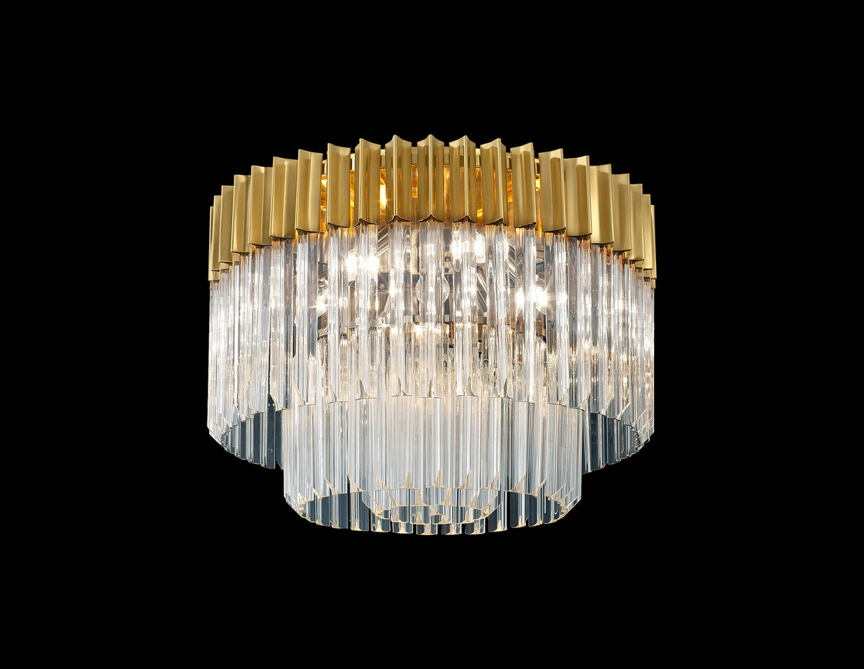 ADH8228 Adhil 7 Light Round Ceiling Light Brass/Clear