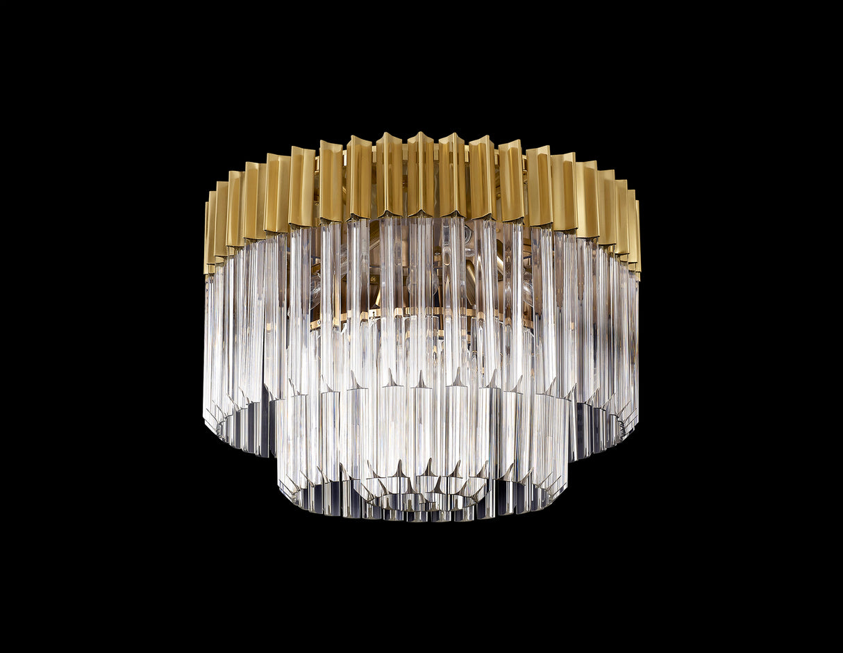 ADH8228 Adhil 7 Light Round Ceiling Light Brass/Clear