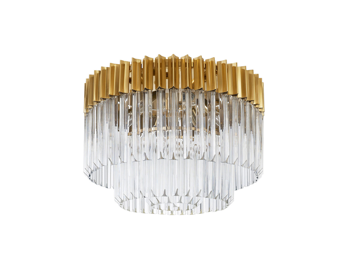 ADH8228 Adhil 7 Light Round Ceiling Light Brass/Clear