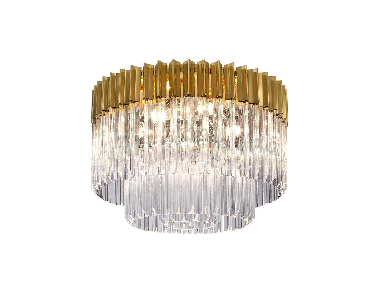 ADH8228 Adhil 7 Light Round Ceiling Light Brass/Clear