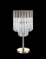 ADH8328 Adhil 3 Light Table Lamp Polished Nickel/Clear