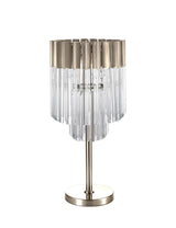 ADH8328 Adhil 3 Light Table Lamp Polished Nickel/Clear