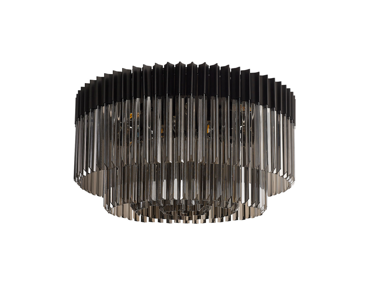 ADH8498 Adhil 12 Light Ceiling Light Matt Black/Smoked