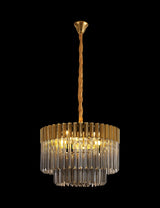 ADH8698 Adhil Round 8 Light Ceiling Pendant Brass/Smoked