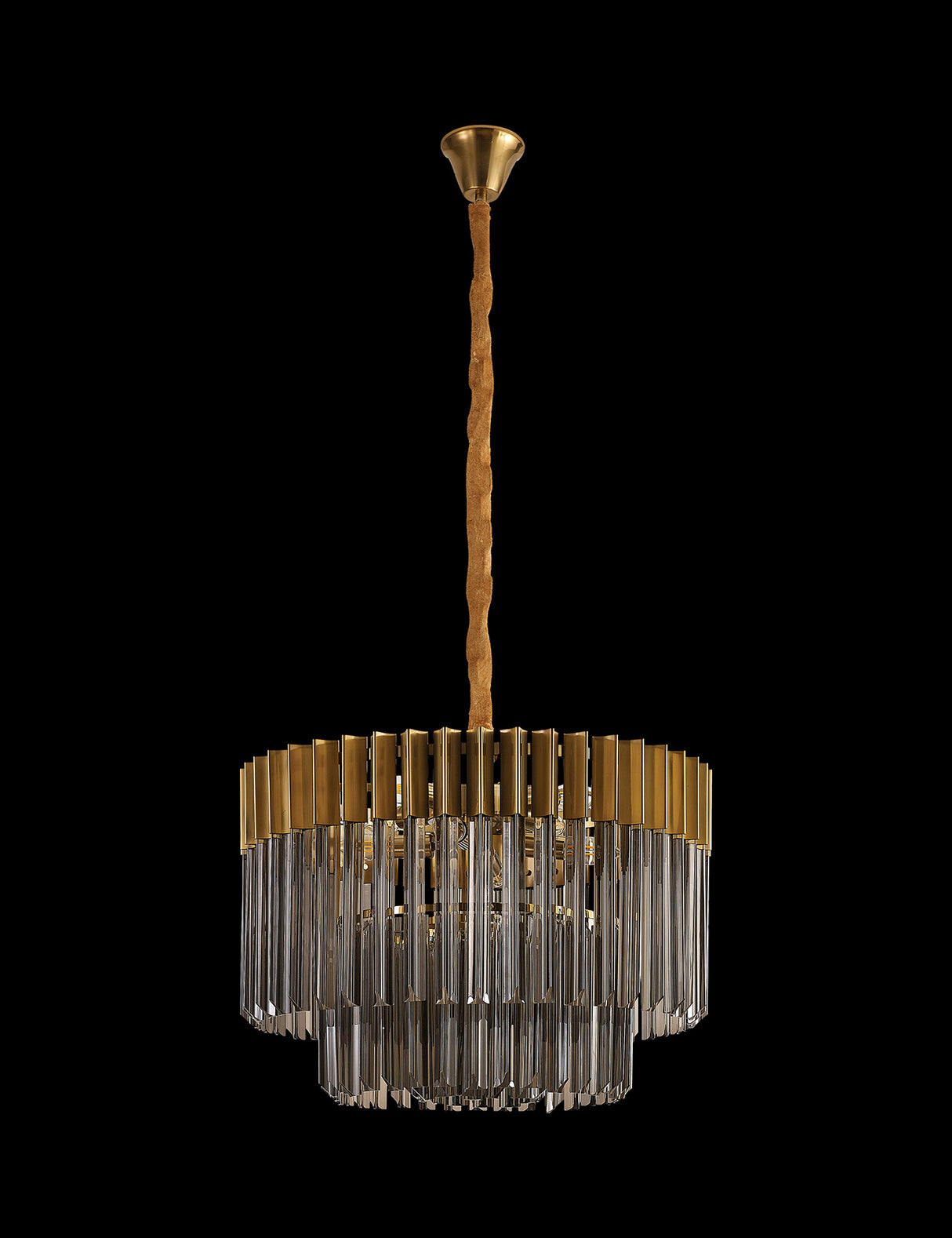 ADH8698 Adhil Round 8 Light Ceiling Pendant Brass/Smoked