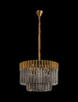 ADH8698 Adhil Round 8 Light Ceiling Pendant Brass/Smoked