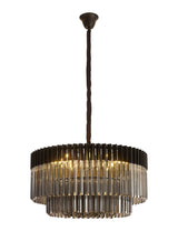 ADH8798 Adhil Round 12 Light Ceiling Pendant Matt Black/Smoked