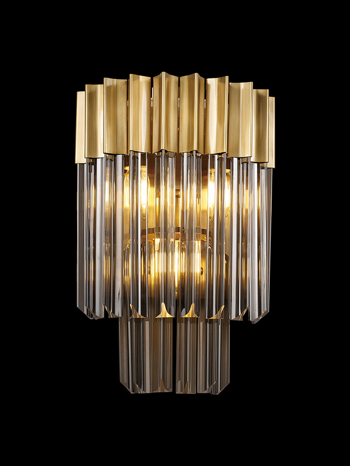 ADH8998 Adhil 3 Light Wall Light Brass/Smoked