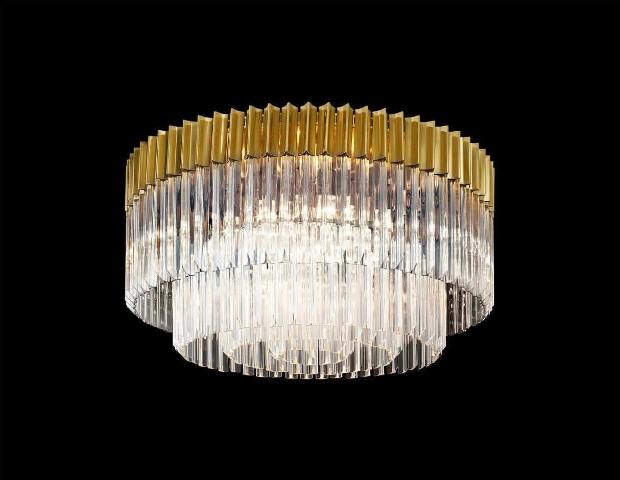 ADH9228 Adhil 12 Light Ceiling Light Brass/Clear