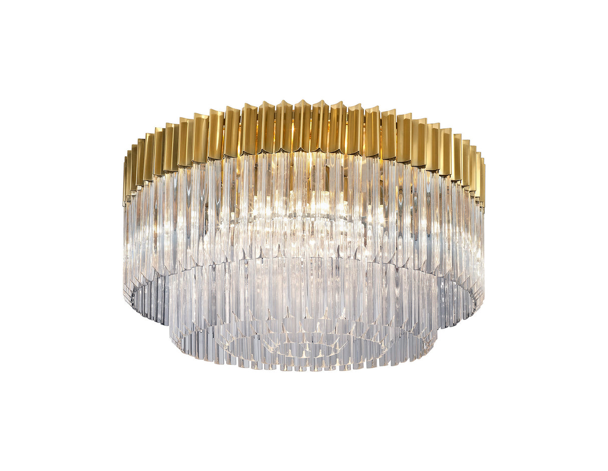 ADH9228 Adhil 12 Light Ceiling Light Brass/Clear