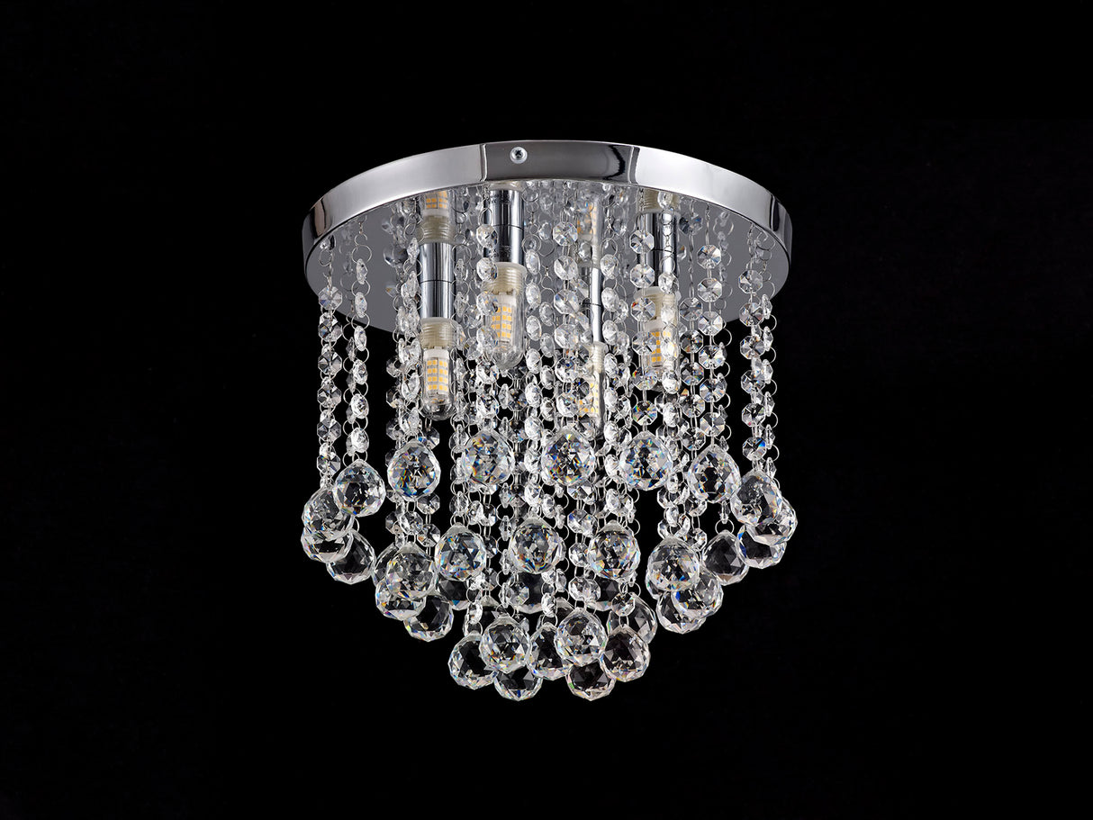 ADH7507 Adhird 4 Light Ceiling Light Polished Chrome Finish and Clear Crystal IP44