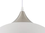 ALJ0107 Aljana 38cm Pendant 1 Light in a Sand White/Satin Nickel/White Finish