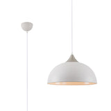 ALJ0107 Aljana 38cm Pendant 1 Light in a Sand White/Satin Nickel/White Finish