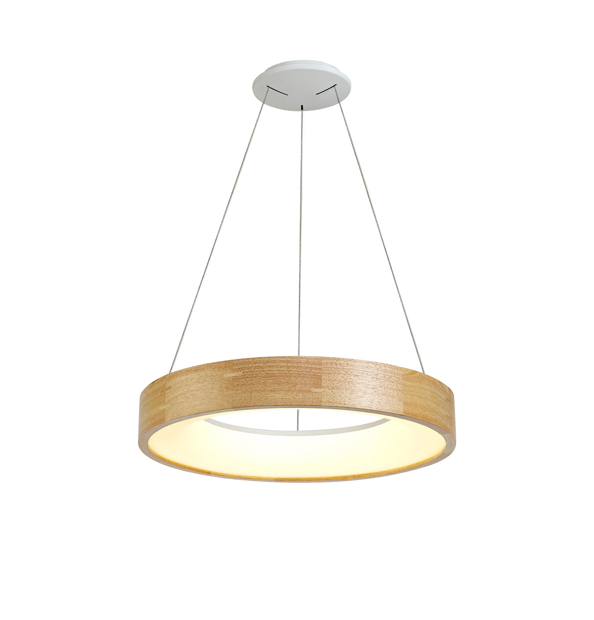 ALP0557 Alphard Pendant Dimmable 30W LED in a Oak/Sand White/Frosted Finish